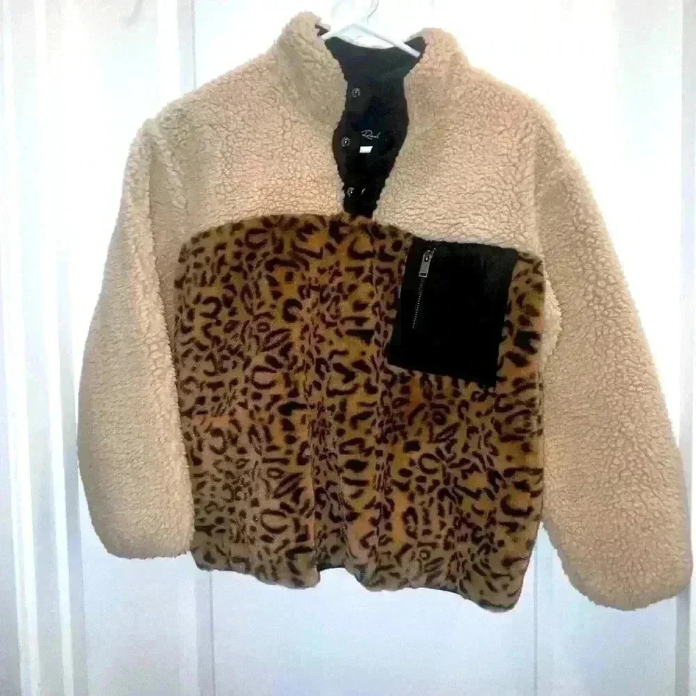 Rails Saga Leopard print Sherpa jacket